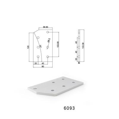 China Aluminum Profile Connector 6 Holes 30 Degree Angle Joining Plate for sale