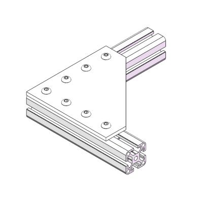 China Aluminum Profile Connector 7 Hole 90 Degree Jointing Plate For 3030 4040 Aluminum Profile for sale