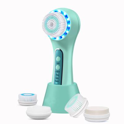 China Hot Ultrasonic Electric Waterproof Silicone Face Brush Deep Cleansing Clean Facial Cleansing Rotation Rechargeable Silicone To Exfoliate Massa for sale