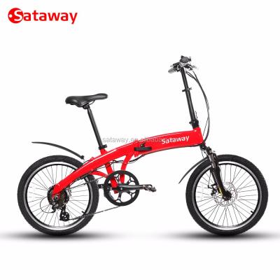 China High Quality Sataway Aluminum Alloy 20 Inch Folding Electric Bike Bicycle With Hidden Battery for sale