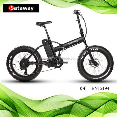 China High Quality Sataway 20 e Inch Aluminum Alloy Fat Tire Folding Electric Bicycle Bike/e Bike for sale