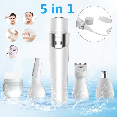 China Beauty Product Hair Removal Machine 5 In 1 Trimmers Facial Hair Removal Arms For Women Men Women Eyebrow Trimmer Epilator Bikini Trimmer for sale