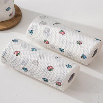 China 50 PCS Eco-friendly Kitchen Spunlace Nonwoven Fabric Wiping Rolls Cleaning Lazy Rag Cloth for sale