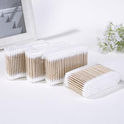 China Convenient High Quality Wooden Stick 200PCS Cotton Buds In Poly Bag for sale