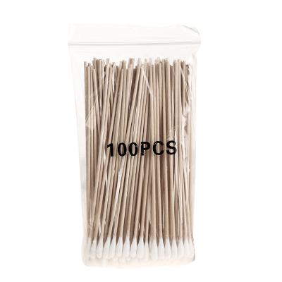 China Environmental 6 Inch 15 Cm Single Head Bamboo Stick Cotton Buds For Industrial Cleaning for sale