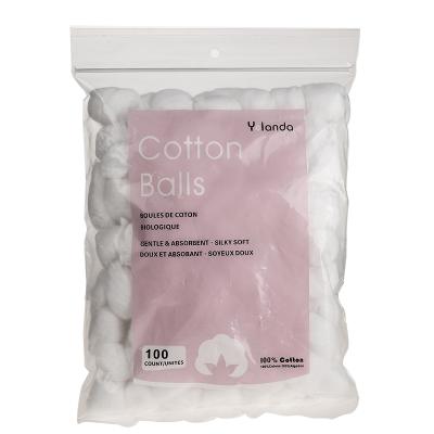 China 100 PCS Strong Absorbent White Cotton Balls For Makeup for sale