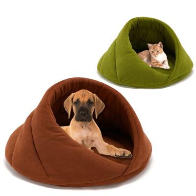 China Breathable Soft Fleece Cat Beds Embrace Type Kennel Cat Cattery Plush Pet Bed Cat Dog Bed for sale