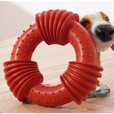 China Viable Tooth Screw Ring Rubber Ultra Durable Non-Toxic Dog Chew Cleaning Toy Dog Chew Pet Toys for sale