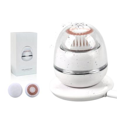 China Face Cleansing Silicone Sonic Face Washing Brush Massager Brush LED Photon Light Pore Detergent Radio Charger New Ultrasonic Facial Massager for sale