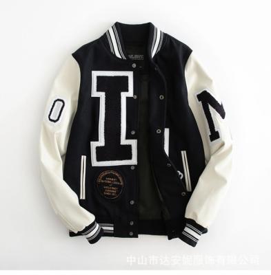 China Other Wholesale Leather Sleeves  Baseball Jacket Color Custom Logo Men's Cotton Button Hoodie for sale