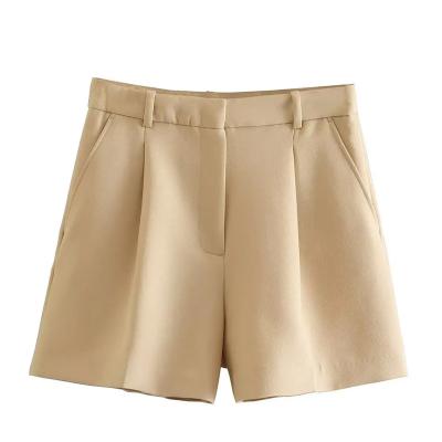 China QUICK DRY 2023 New Fashion Casual Shorts Vintage side pocket shorts Zipper fly high-waisted women's shorts for sale