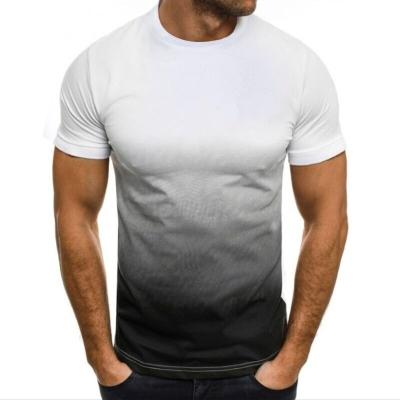 China Anti-wrinkle 2023 Men's T-shirt Short sleeve new gradual print sport round neck T-shirt Quick drying T-shirt for men for sale