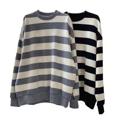 China Anti-wrinkle Sweatshirts cropped long sleeve custom hoodie women Long sleeve T-shirt striped hoodie for girl for sale