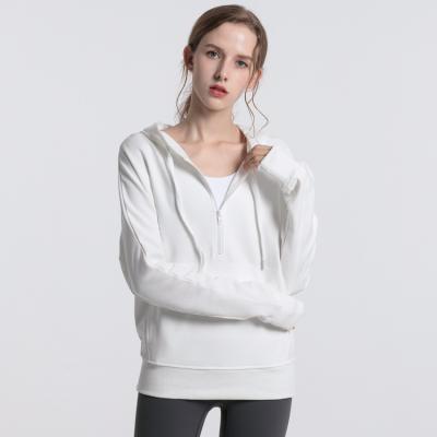 China Anti-wrinkle Women's Winter Clothing Pullover Long Sleeve Casual Oversized Sweatshirt  Half Zip Hoodie for sale