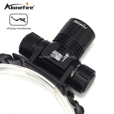 China Camping Alonefire DV42 XM-L2 Led Headlamp 100m Underwater Headlight Dive Head Light Torch Flashlight 18650 Diving Battery for sale