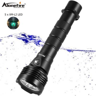 China Alonefire Camping DV45 5 Led XM-L2 Flashlight 200m Dive Torch High Power Bright Light Professional Diving Underwater Lamp for sale