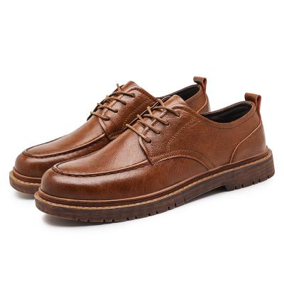 China Around 2022 New Men's Fashion Lace Business Evening Dress Men's Breathable Casual Shoes Leather for sale