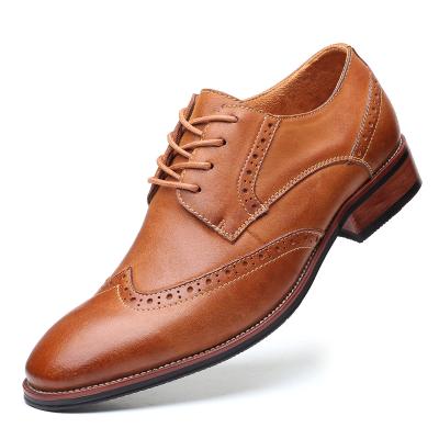 China 2022 New Deodorization Lace Up Men Business Formal Leather Shoes Toe British Cowhide Rubber Leather Men Shoes for sale