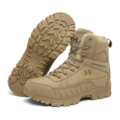 China New Round Outdoor Training Plus Warm Velvet Winter Mountaineering Desert Combat Boots Men for sale