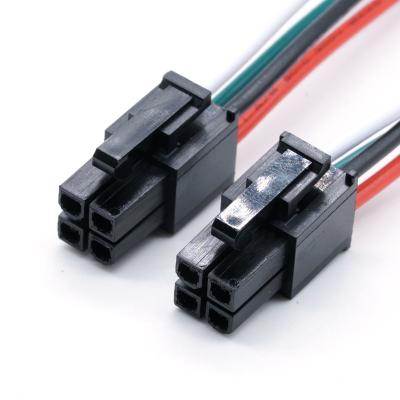 China Electronic Quick Spot Delivery Molex 2*2pin 4.2mm 4pins Both Side Ul1007 20awg Wire Harness for sale