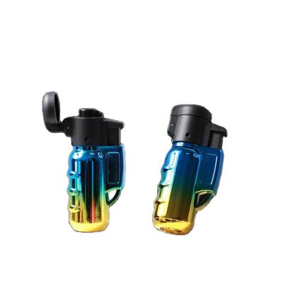 China New Design Cigar Torch Lighter Jet Flame Colored Flame Butane Windproof Torch Lighters for sale