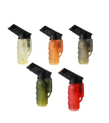 China Wholesale Blue Fire Windproof Quad Jet Flame Lighters Gas Refillable Butane Torch Cigar Lighter Windproof for sale