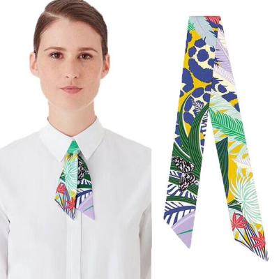 China Long Handle Twill Bag Style Fashion Silk Scarf For Women Neck Tie Scarves Ribbon for sale