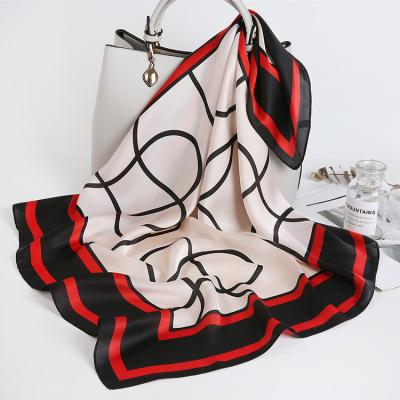 China Vintage custom silk satin scarves ladies 70*70 soft elegant luxury hot sale floral print silk square scarf for sale