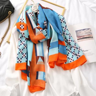 China High Quality Muslim Viscous Shawl Floral Print Soft Ladies Casual Scarves Hijab Stole Long Foulard And Head Wraps Scarf for sale