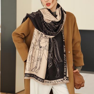 China Wholesale custom made luxury thick women cashmere wool scarves ladies winter plain scarves pashmina blanket poncho shawl scarves newest scarf for sale