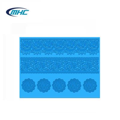 China Large Viable Fondant Silicone Lace Mats for New Cake and Cupcake Fondant Silicone Creation Molds for sale