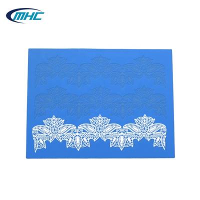 China Viable hot sales silicone lace baking mat for cake decorating, decorative silicone cake lace mat for sale