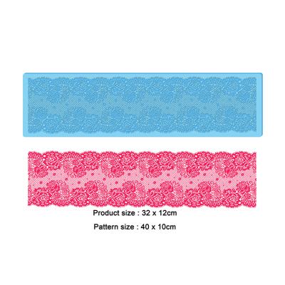 China Sustainable Food Grade High Quality Handmade Cake Decorating Silicone Lace Mat for sale