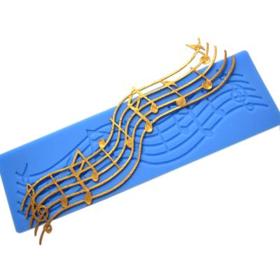 China Viable hot sale music notes silicone lace mat for cake decorating music fondant lace mold for sale