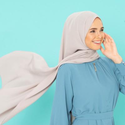 China Long New Fashion Trendy Hijab for Muslim Women's Opaque Draped Non-slip Middle Silk Shawls Scarf for sale