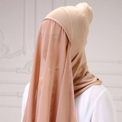 China 2021 Custom Fashion One Loop Cotton Tank Top Hijab Earphone Wear Premium Stretchy Scarf yj 802 Instant Easy Scarf Shawls for sale