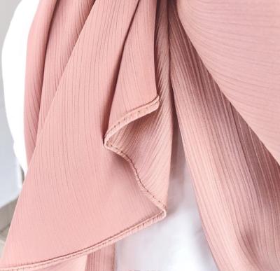 China Adult Woman Muslim Hijab Fashion Designer Pleated Satin Muslim Hijab Scarves For Women Various Long Premium Plain Silk Satin Headwrap Scarf for sale