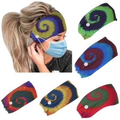 China 2021 Hot Sale African Pattern Breathable Printed Soft Elastic Hair Band Hijab Fashion Adjustable Headband With Button for sale