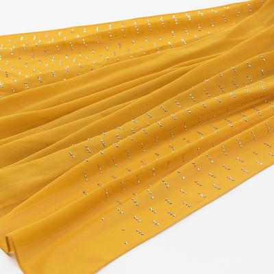 China Wholesale scarf franc-yj 2757 hijabs 2021 women shawl chiffon sparkle hijab with pearls stones muslim hijab for women winter scarf women for sale