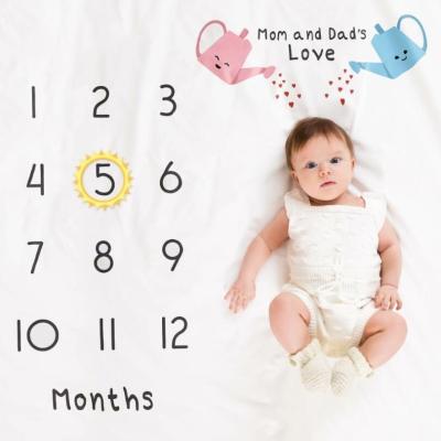 China Anti-Static Meaningful Baby Monthly Milestone Super Soft Baby Blankets, Flannel Blankets For Newborn Baby for sale