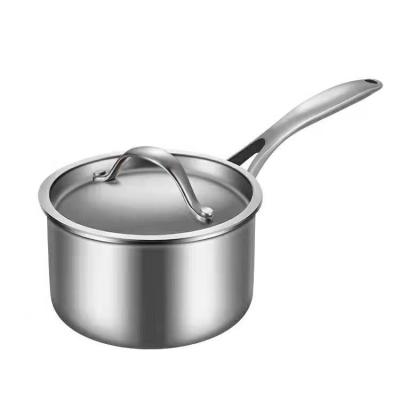 China Ss304 Stainless Steel 3-Layer Milk Pot Stainless Steel Saucepan Pan Set Stainless Heavy Small Cooking Items for sale