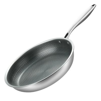 China 304 Stainless Steel Triple Pan Triple Steel Pans With Honey Comb Frying Pan Pattern Modern Frying chao at ng padella a nido dape for sale