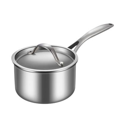 China Stocked Hot Popular Porcelain Supplier Stainless Steel Milk Pot High Quality Kitchen Cooking Pot With Lid for sale