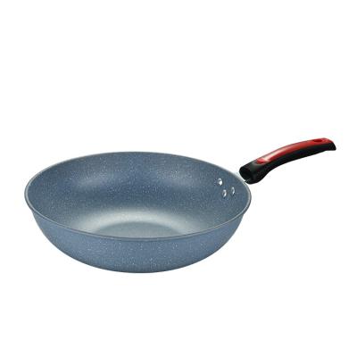 China Sustainable Economic Custom Design Round Bottom Wok 30cm Pan And Wok With Handle for sale