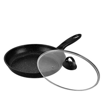 China Factory Sale Non Stick Stocked Non Stick Carbon Steel Marble Stone Coated Wok Pan Deep Frying Pan for sale