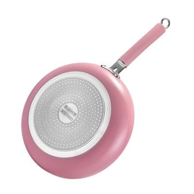 China Hot Sale Modern Cheap High Quality Pan Kitchen Aluminum Non Stick Pink Frying Pan for sale