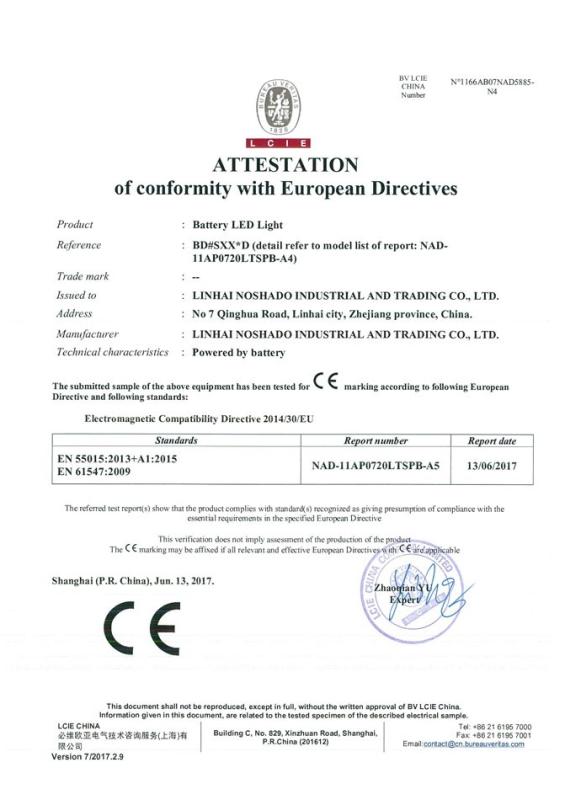 CE - Linhai Noshado Industrial And Trading Co., Ltd.