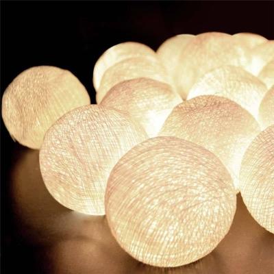 China / LED Battery Power Cotton Ball String Fairy Lights Lanterns Tree Decor Christmas Lighting for sale