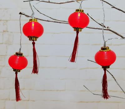 China Festival 3V DC Lamp String With Solid Color Red Lantern for sale