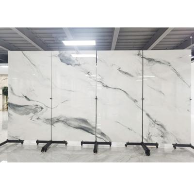 China Large Glazed White Metal Tiles Carrara Marble Slab Porcelain Tile 1200x2400 for sale